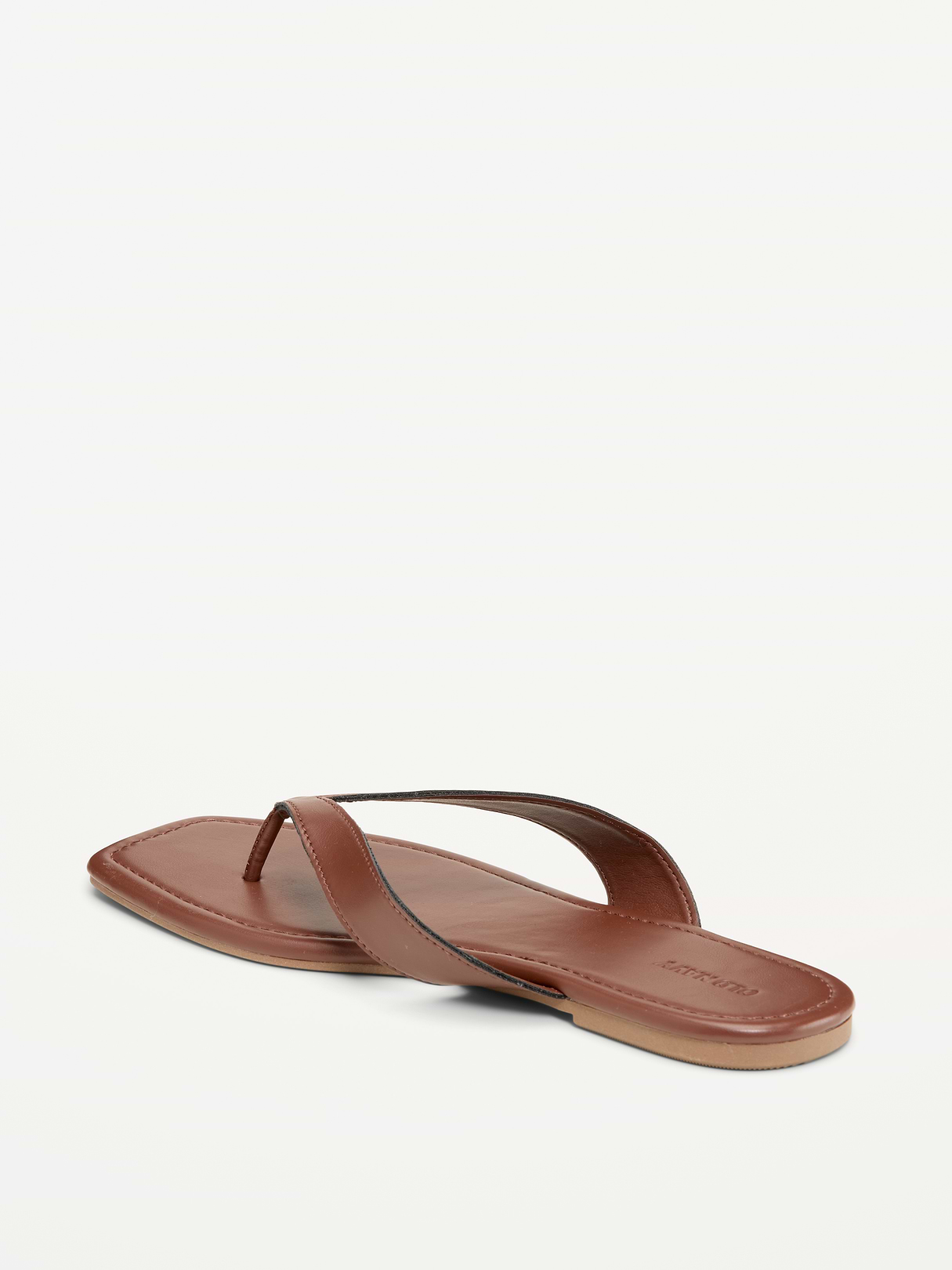 Square-Toe Flip-Flops for Women - Chocolate
