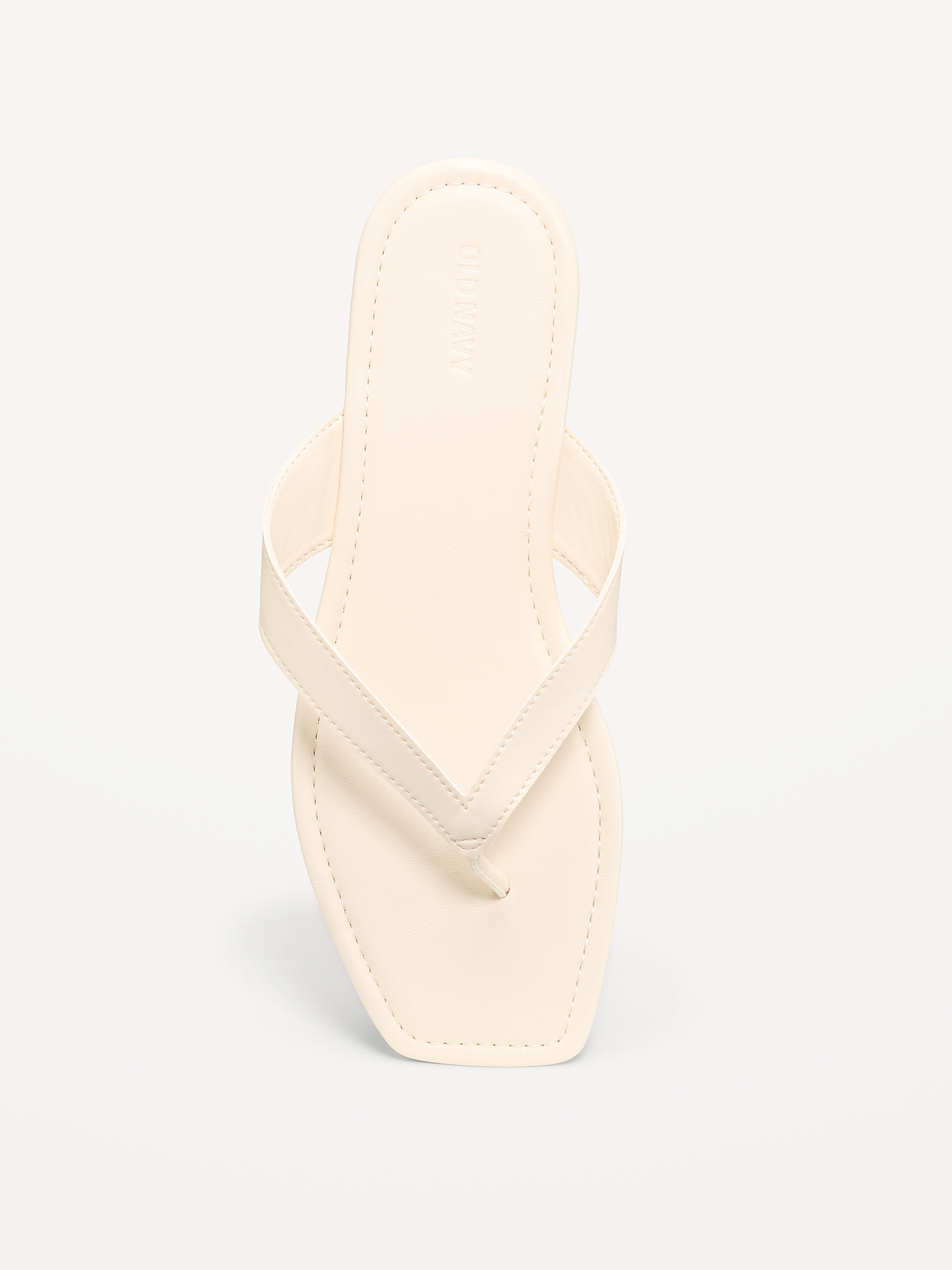 Square-Toe Flip-Flops for Women - Bone