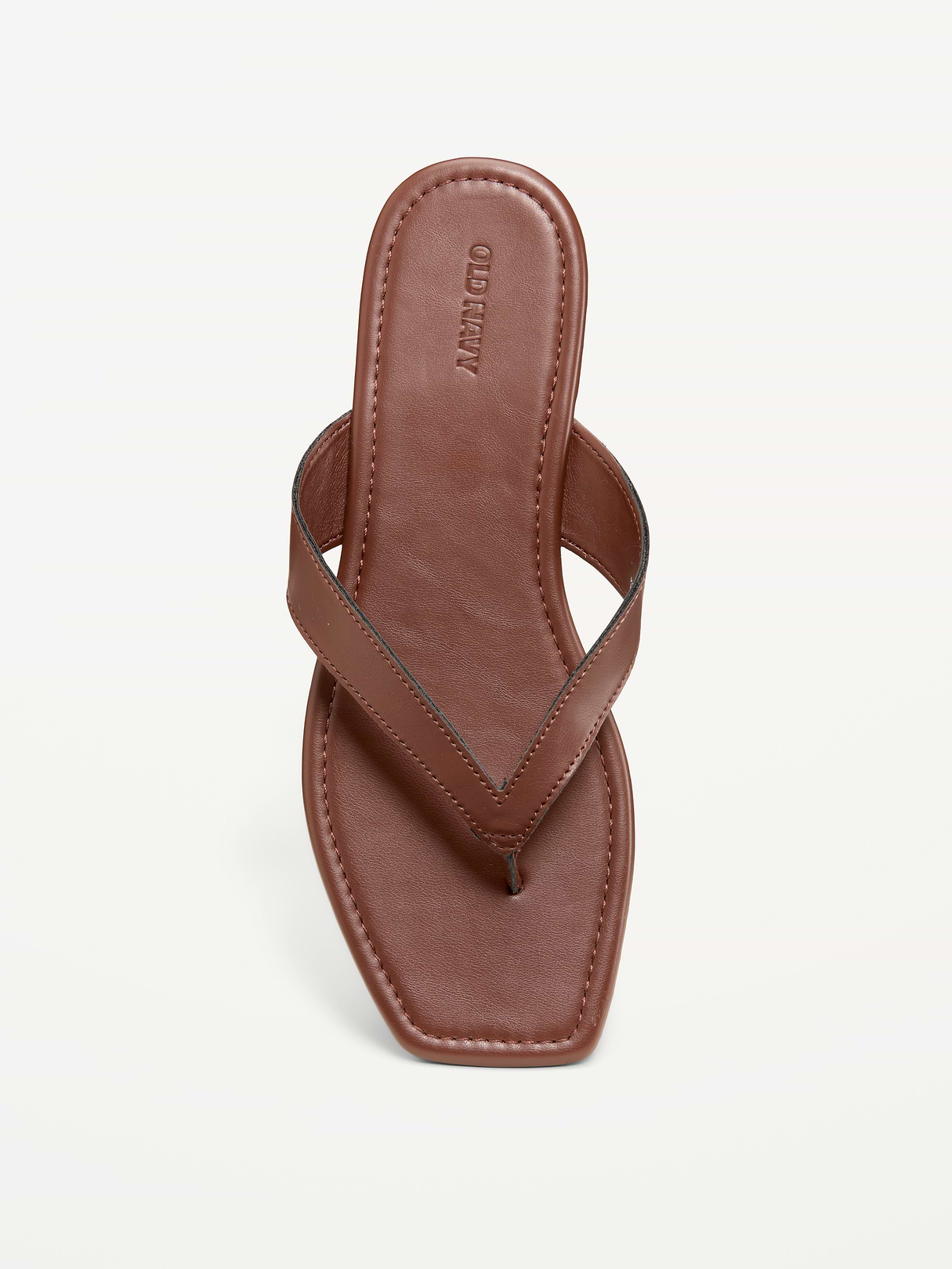 Square-Toe Flip-Flops for Women - Chocolate