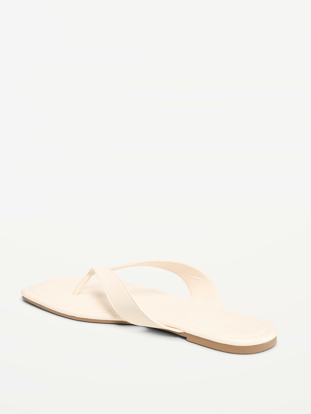 Square-Toe Flip-Flops for Women - Bone