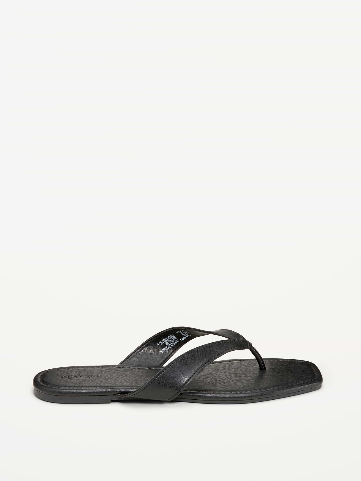 Square-Toe Flip-Flops for Women - Black Jack