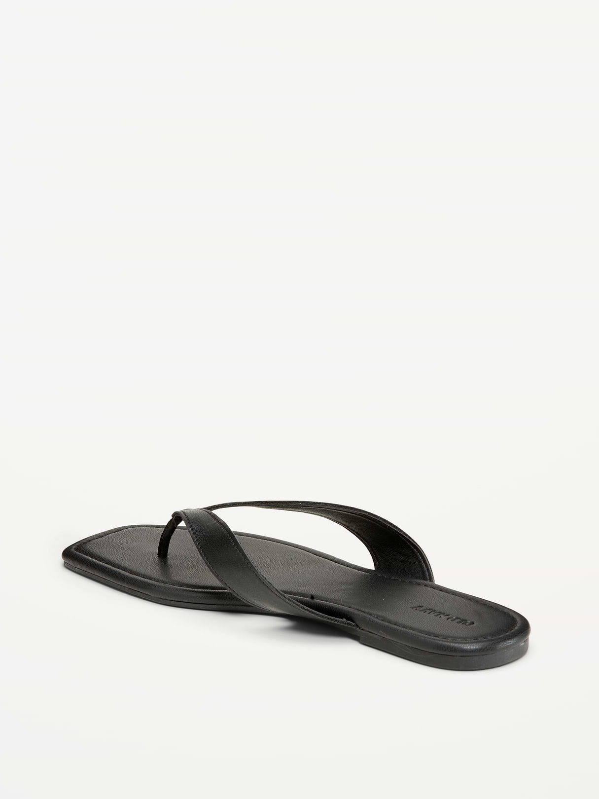 Square-Toe Flip-Flops for Women - Black Jack