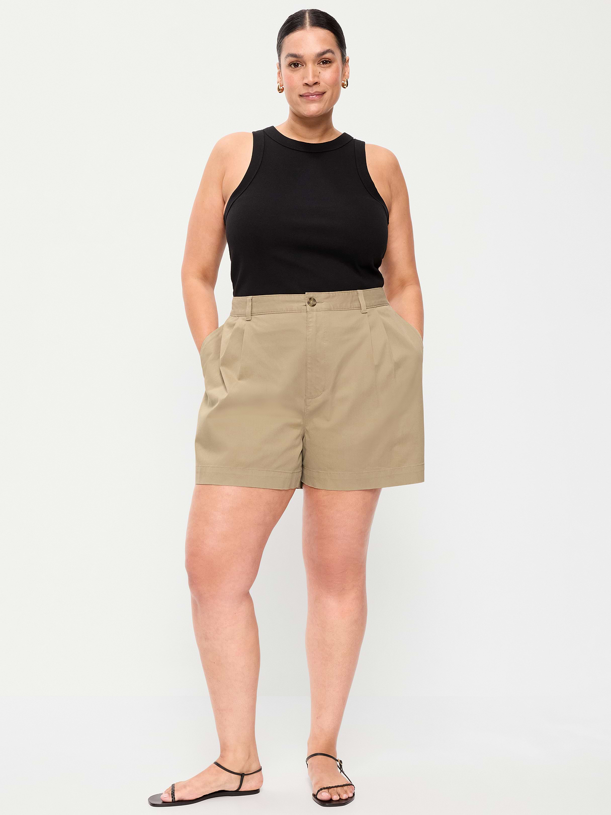 High-Waisted OGC Chino Shorts -- 4-inch inseam - Toasted Almond