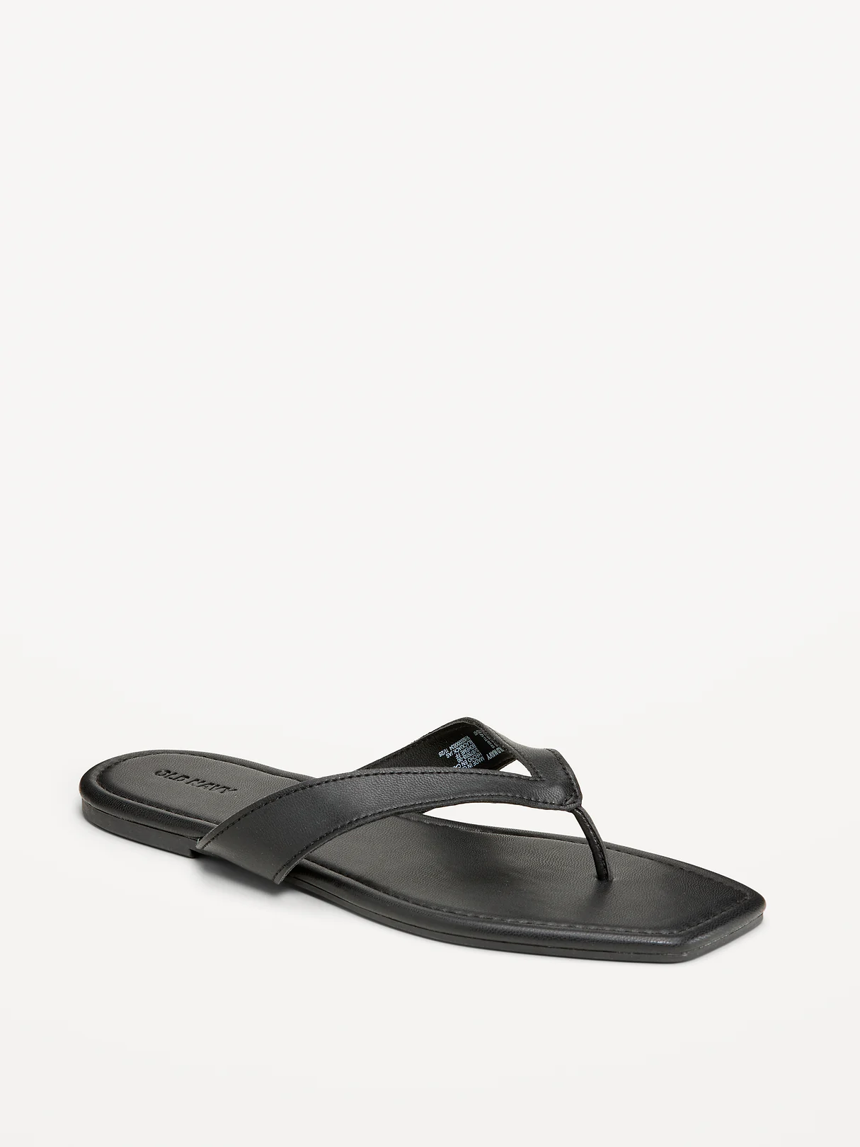 Square-Toe Flip-Flops for Women - Black Jack