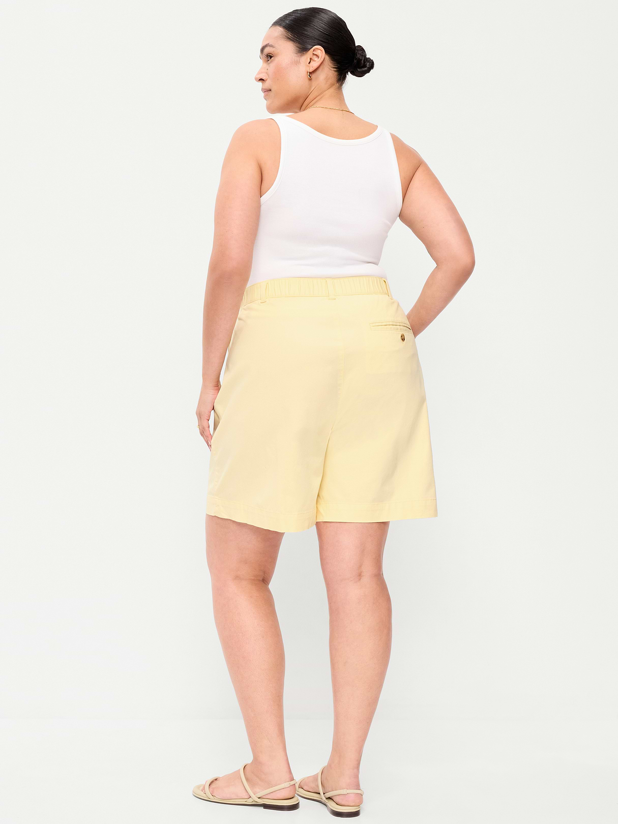 High-Waisted OGC Chino Shorts -- 4-inch inseam - Cool Almond