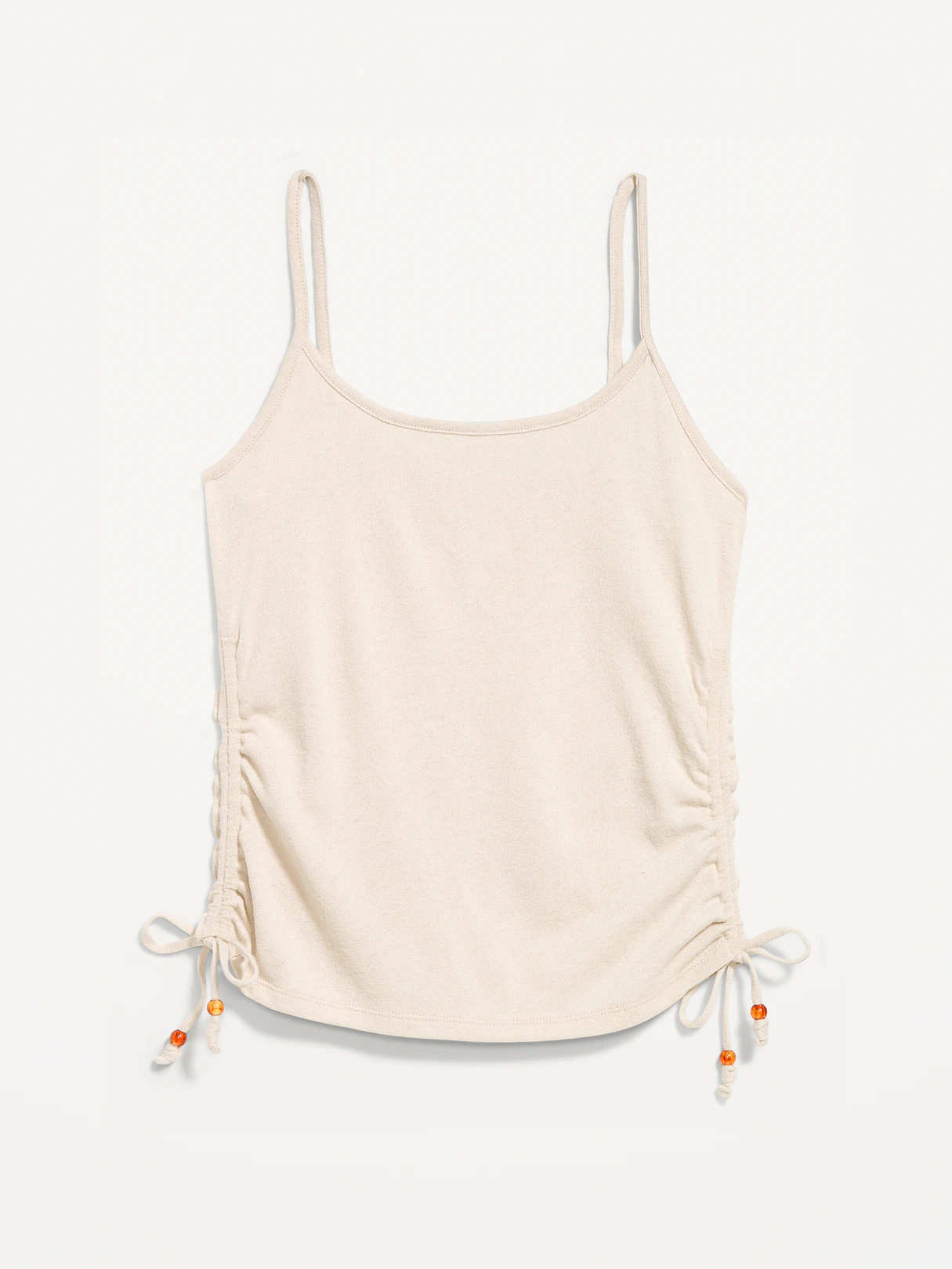 Shirred Side Cami Tank Top - Wish Bone