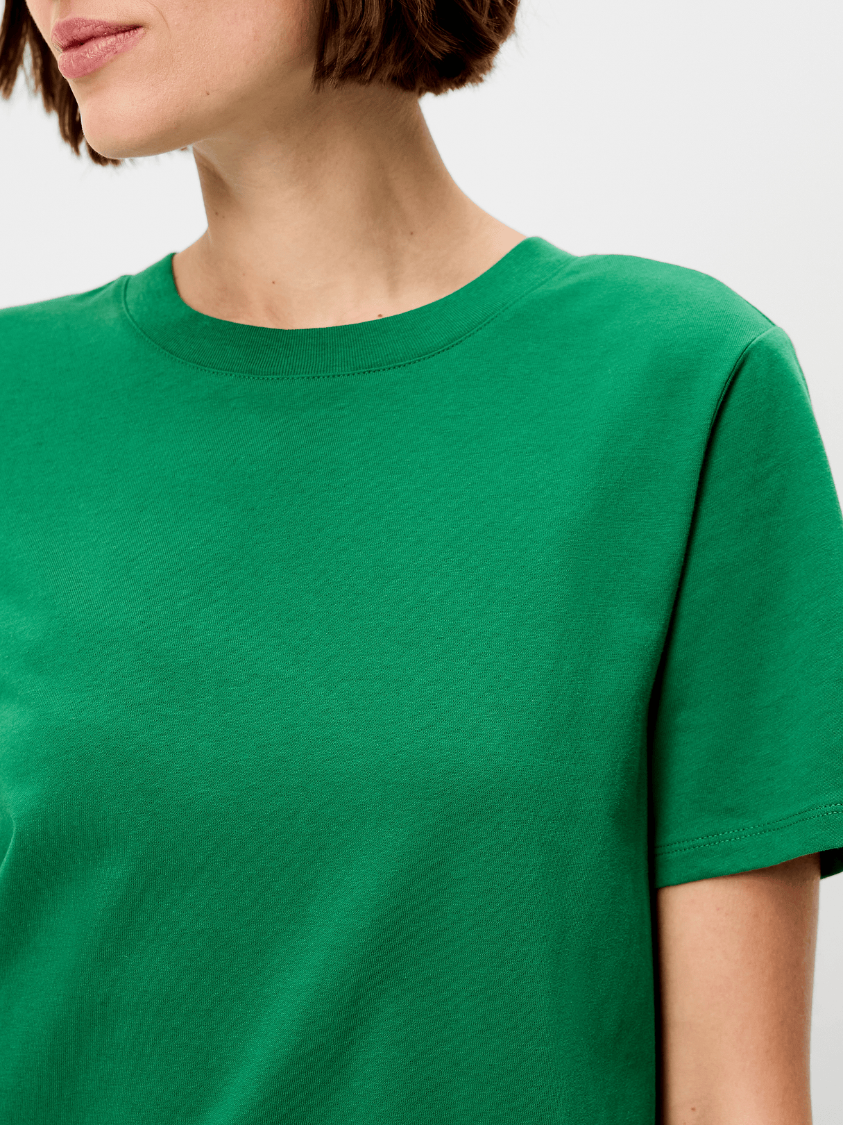 Vintage Crew-Neck Mini T-Shirt Dress - Emerald Pigment