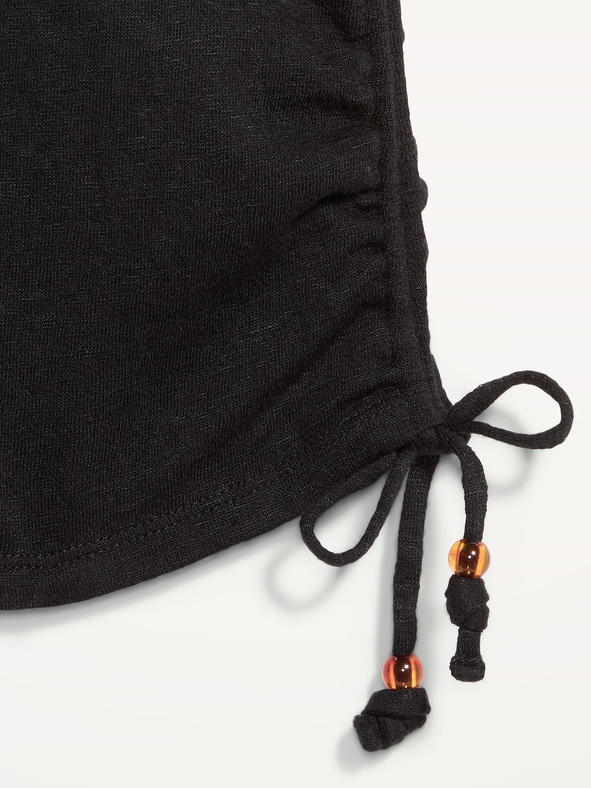 Shirred Side Cami Tank Top - Black Jack