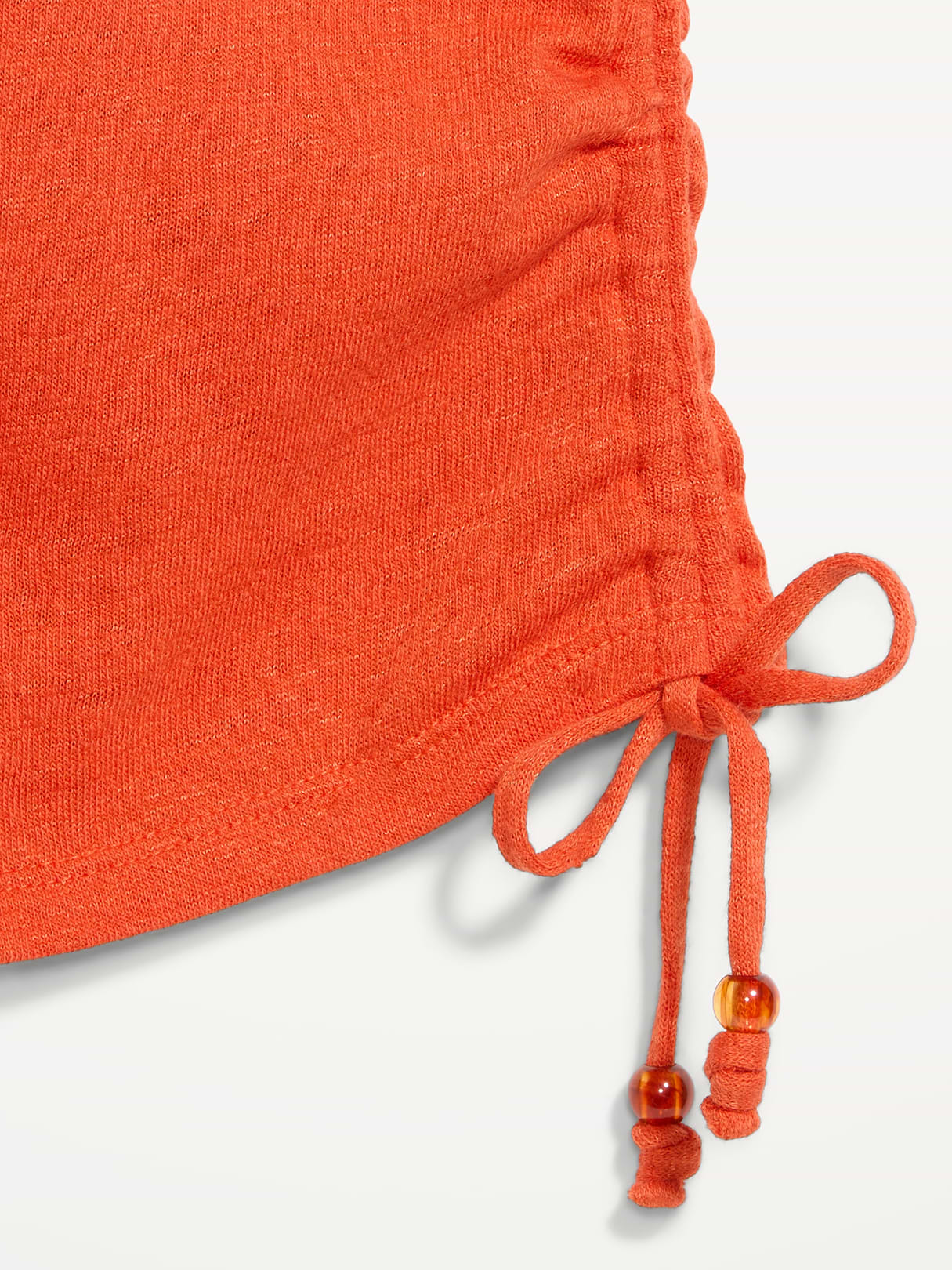 Shirred Side Cami Tank Top - Ornament Orange