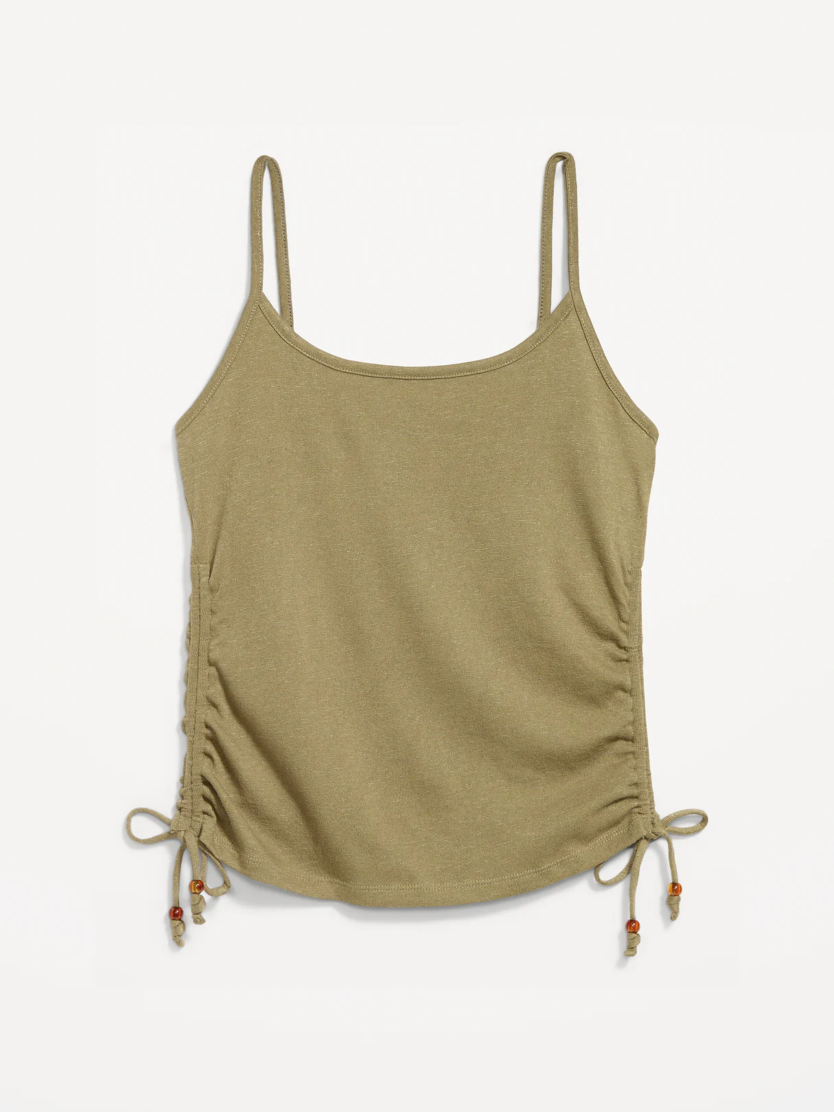 Shirred Side Cami Tank Top - Kombu