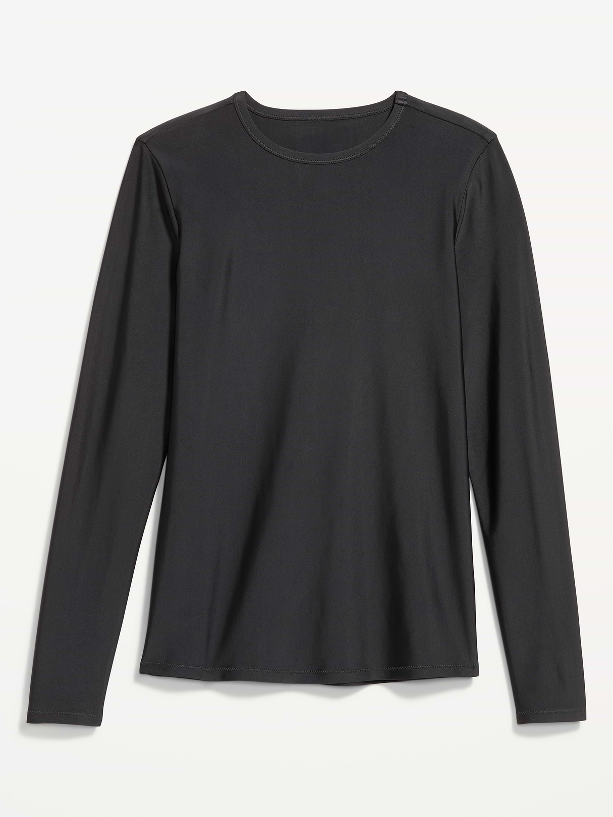 Long-Sleeve Matte Rashguard Swim Top - Black Jack