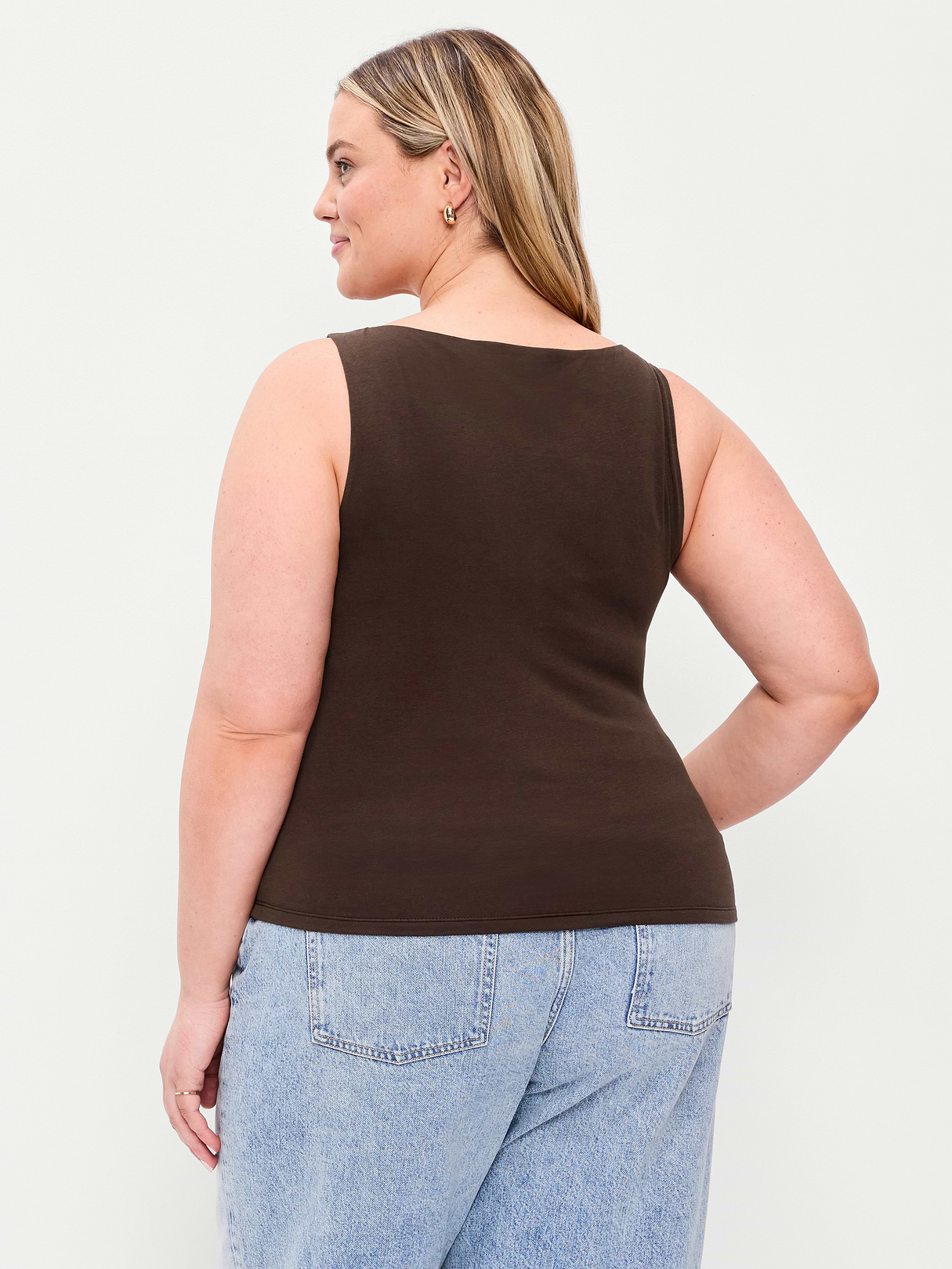 Hug Double-Layer Boatneck Top - Black Coffee