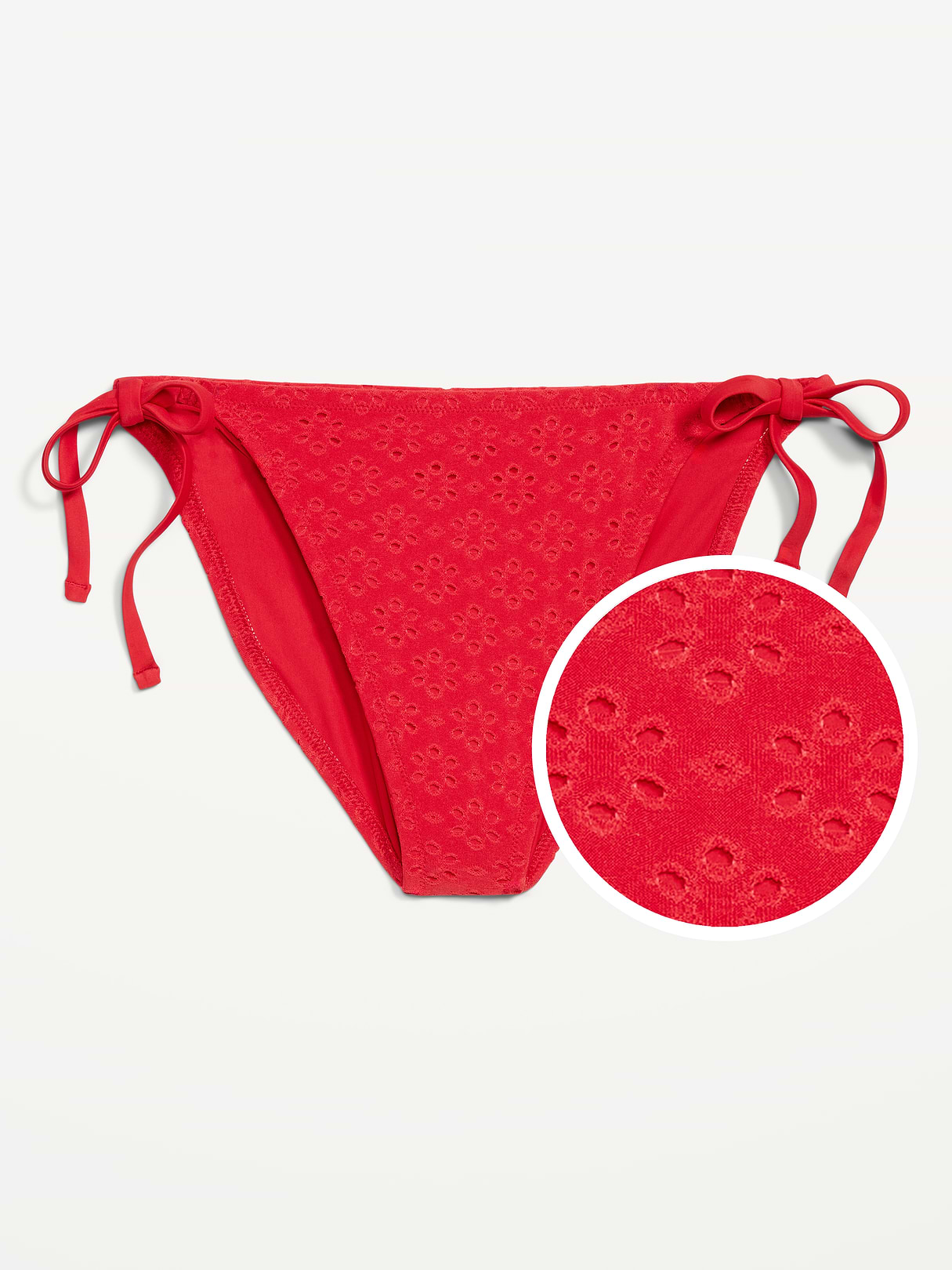 Eyelet String Bikini Swim Bottoms - Amaryllis