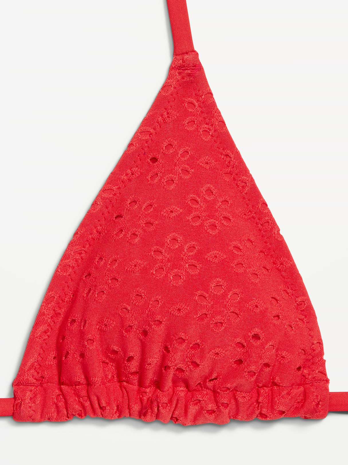 Pique Triangle String Bikini Swim Top - Amaryllis