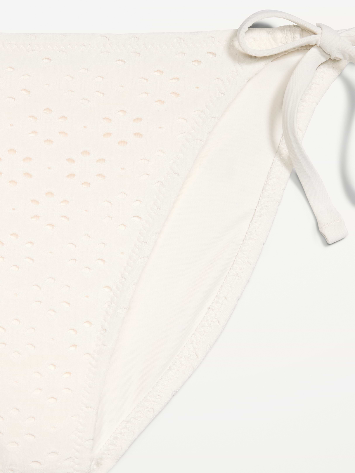Eyelet String Bikini Swim Bottoms - Sea Salt