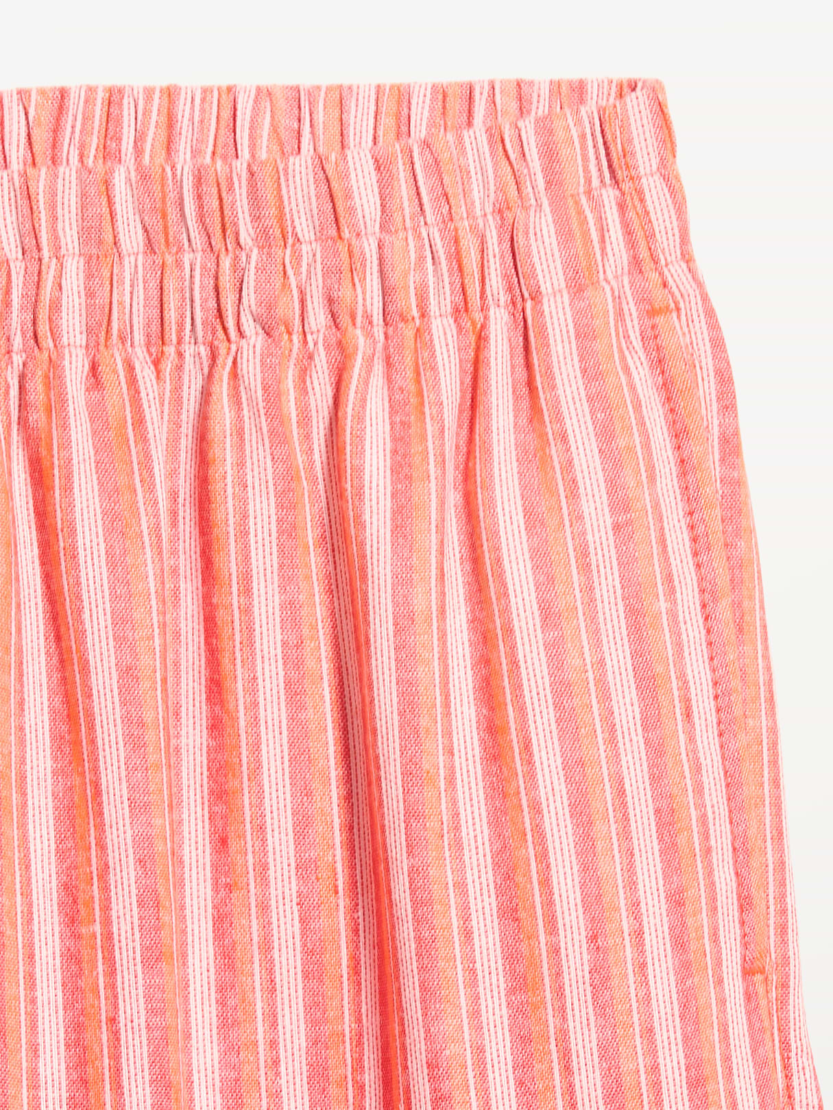 High-Waisted Linen-Blend Super Wide-Leg Pants - Orange Stripe