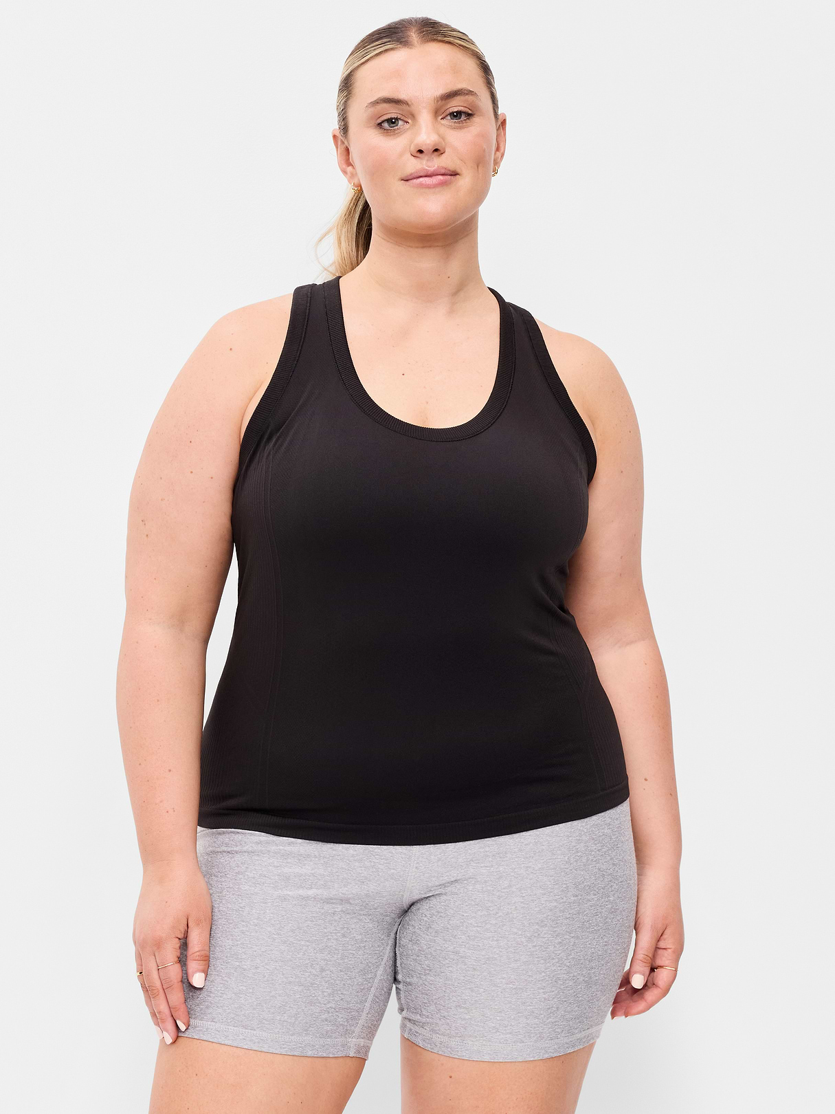 Fluid Seamless Fitted Tank Top - Black Jack