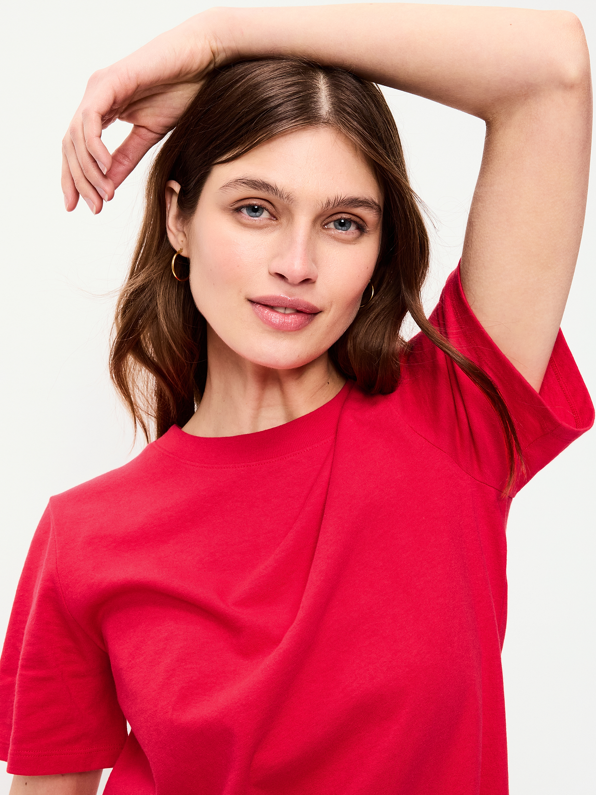 Vintage Crew-Neck Mini T-Shirt Dress - Amaryllis