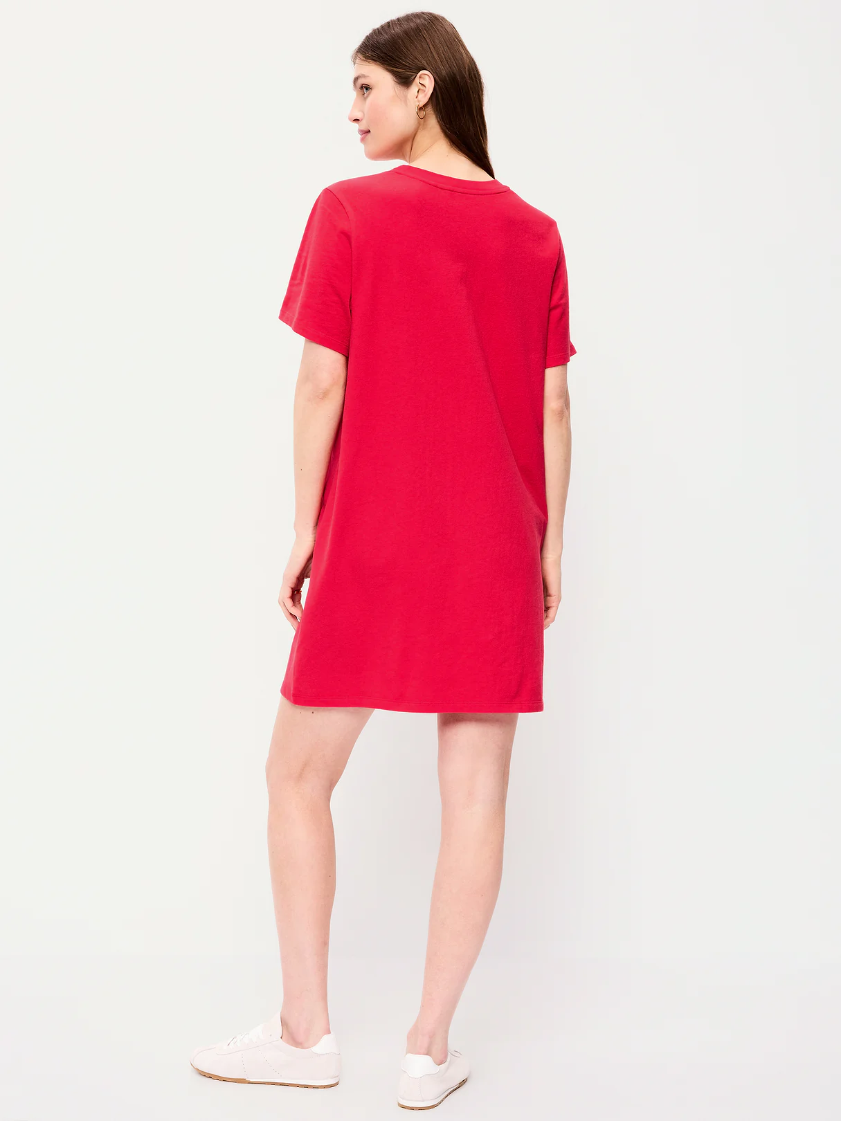 Vintage Crew-Neck Mini T-Shirt Dress - Amaryllis