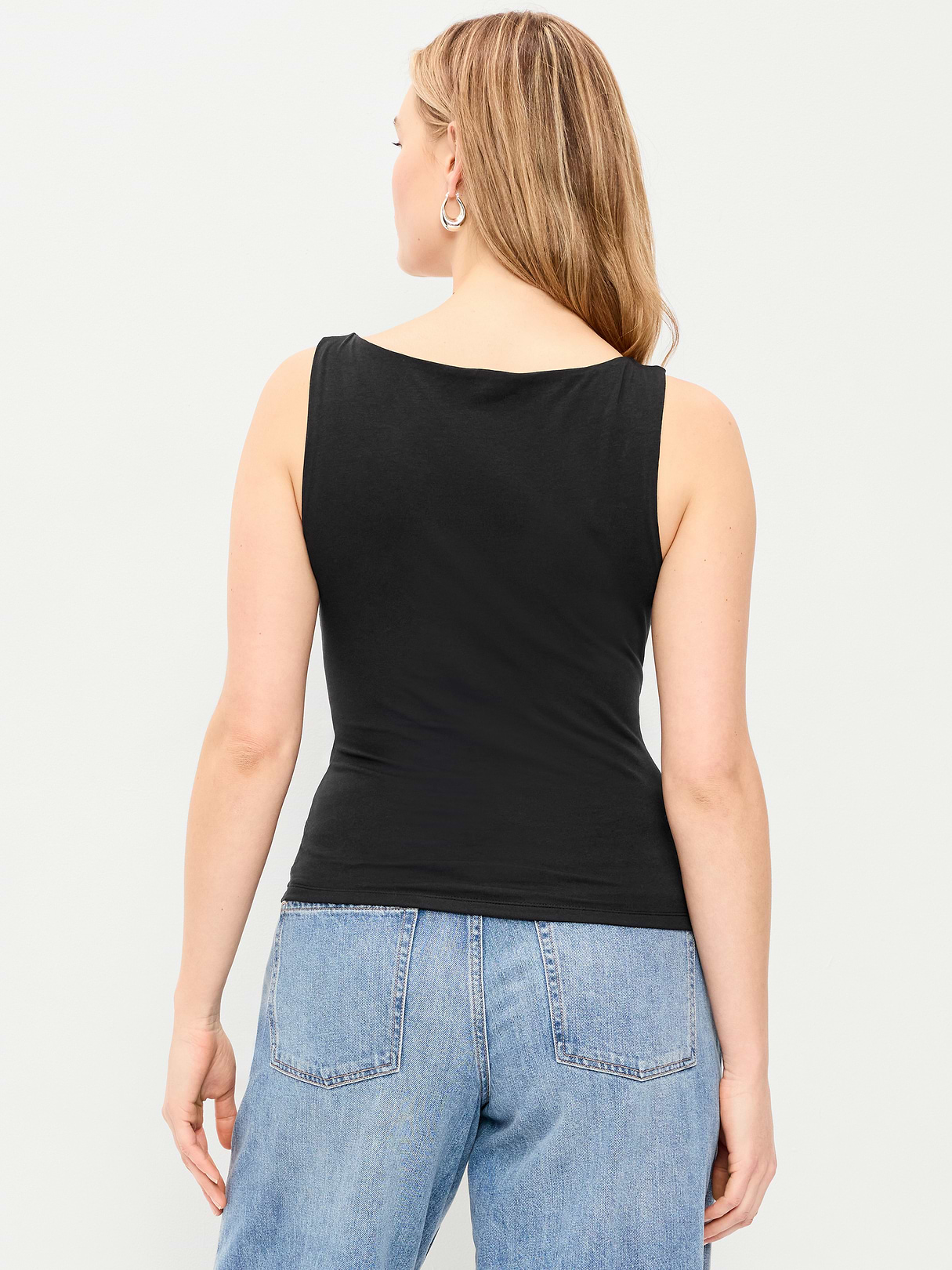 Hug Double-Layer Boatneck Top - Black Jack