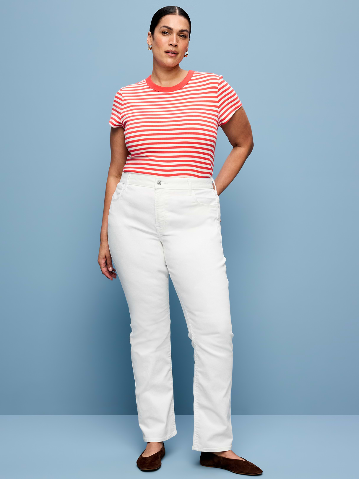 Mid-Rise Wow Boot-Cut Jeans - Calla Lily White