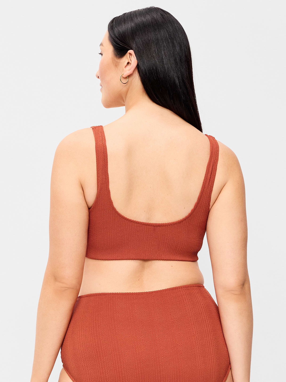 Ribbed Scoop-Neck Swim Top - Russet Moon