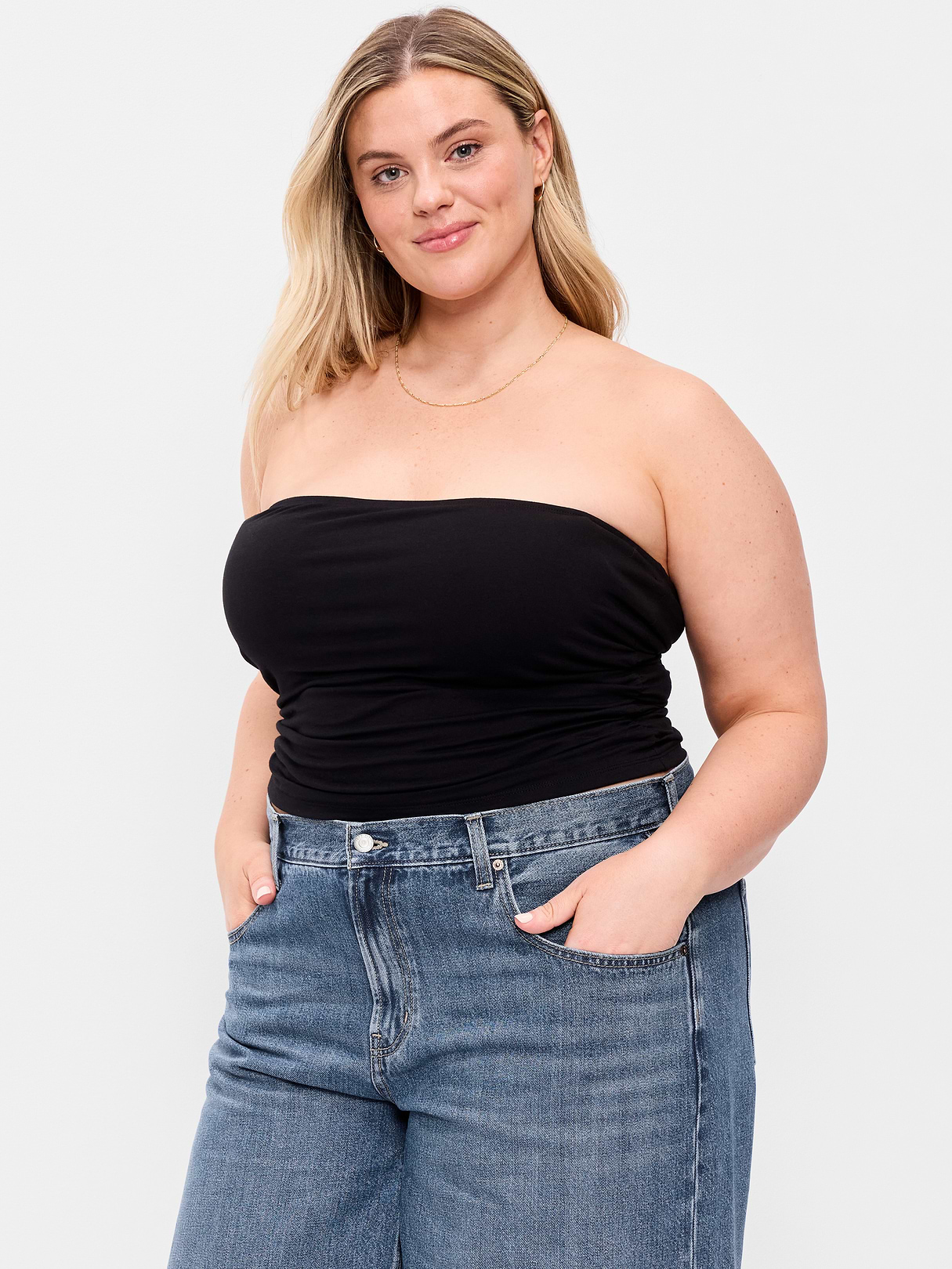 Hug Double-Layer Tube Top - Black Jack