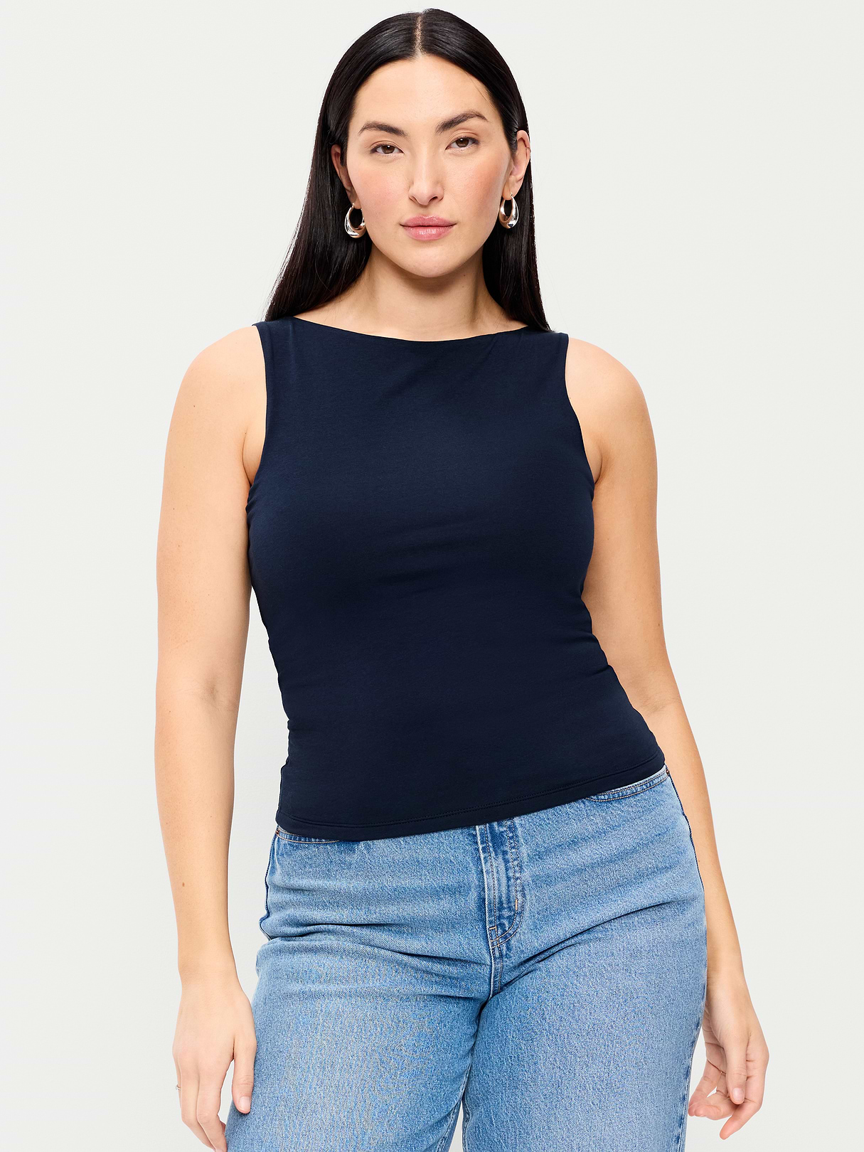Hug Double-Layer Boatneck Top - In the Navy