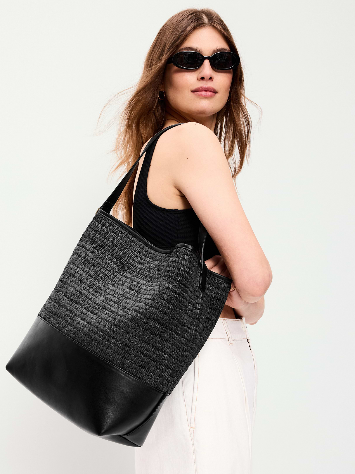 Large Preppy Bucket Bag - Black Jack