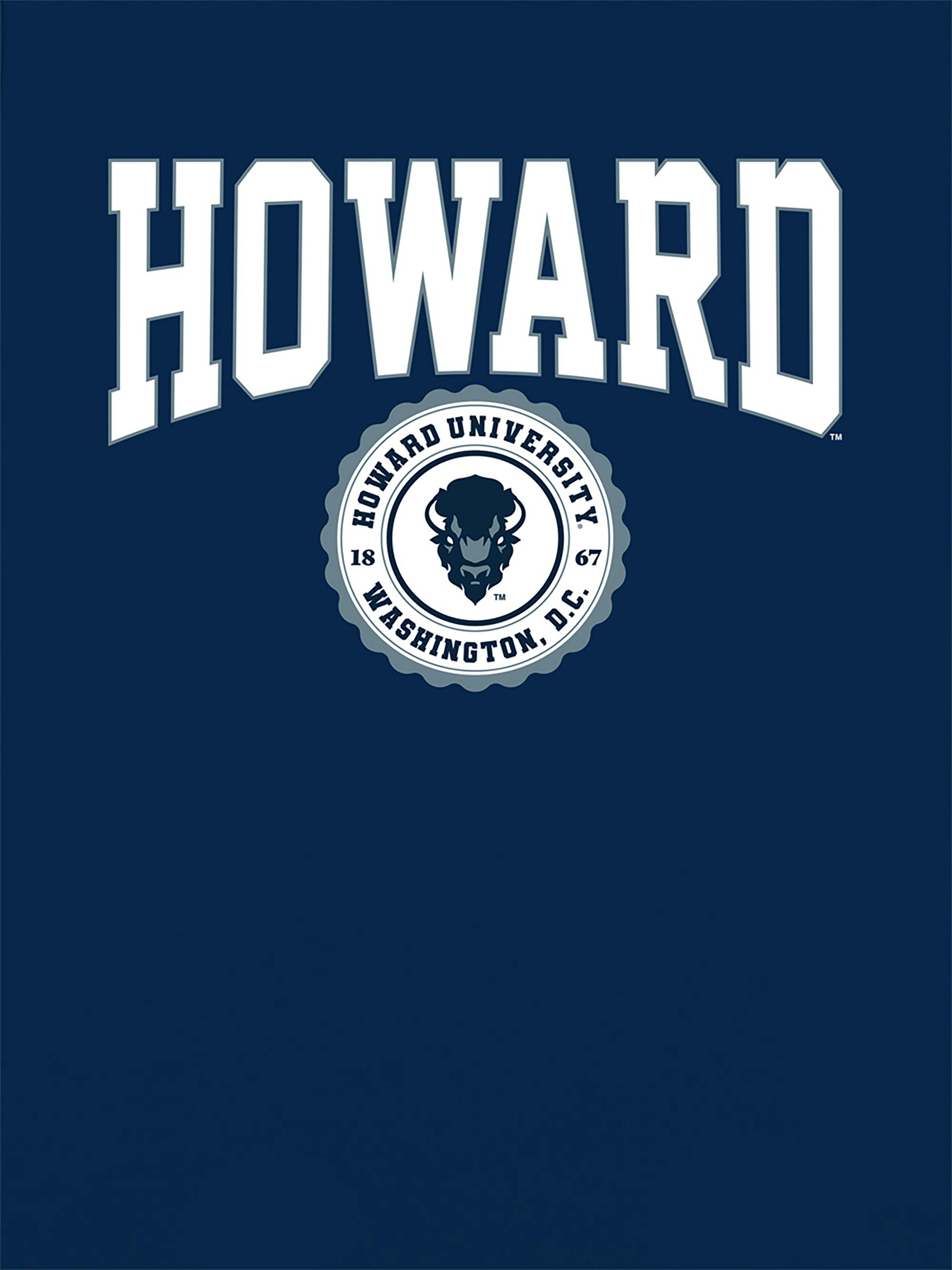 Howard University Collegiate Graphic T-Shirt for Women - Navy