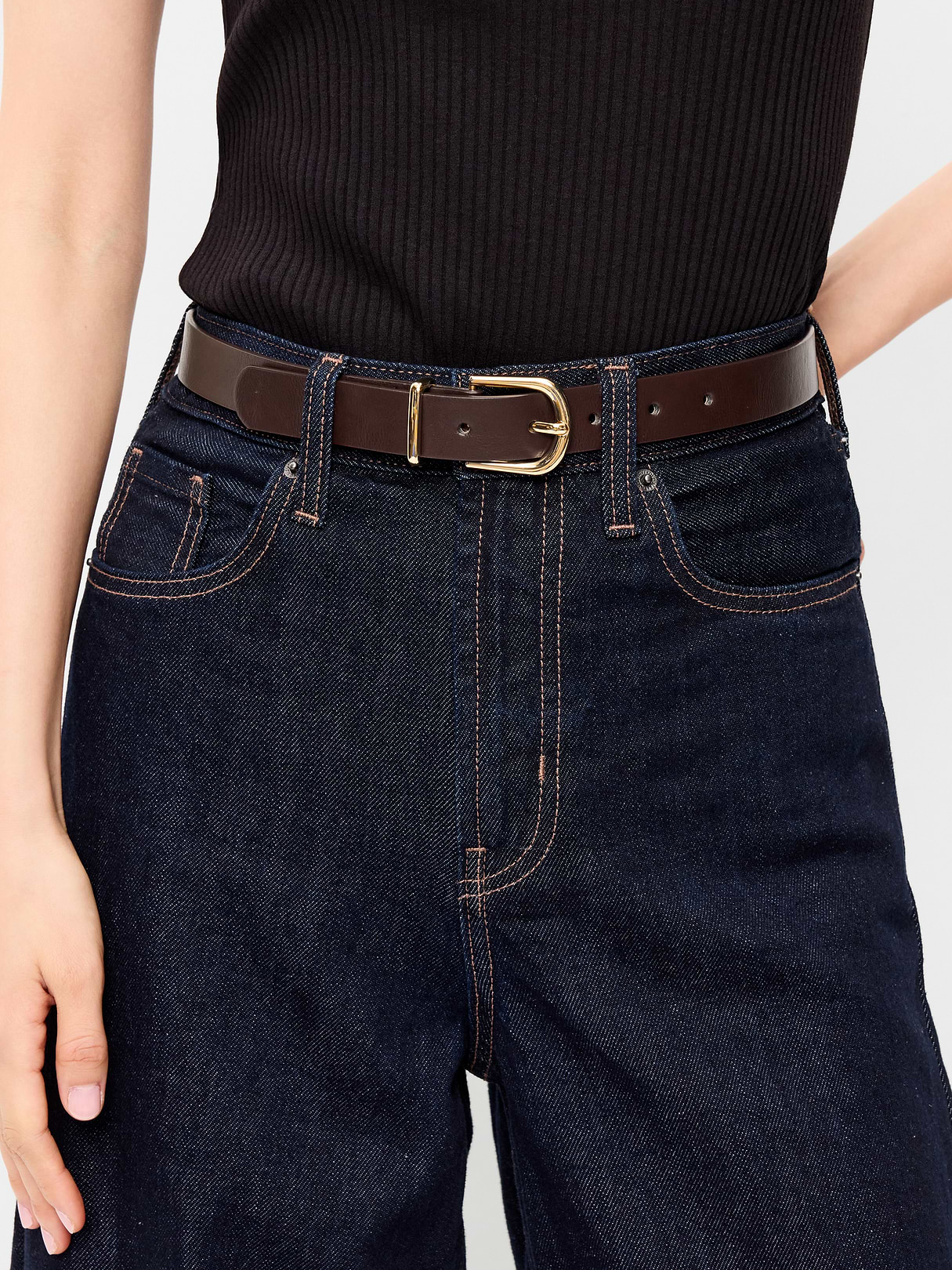 Classic Faux-Leather Belt - Walnut Brown