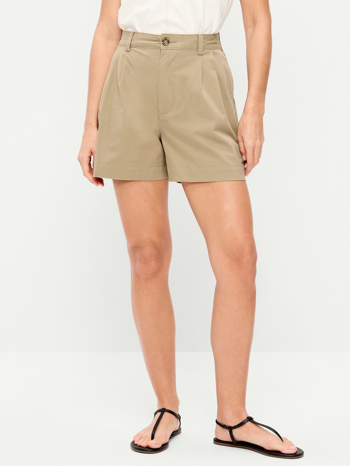 High-Waisted OGC Chino Shorts -- 4-inch inseam - Toasted Almond
