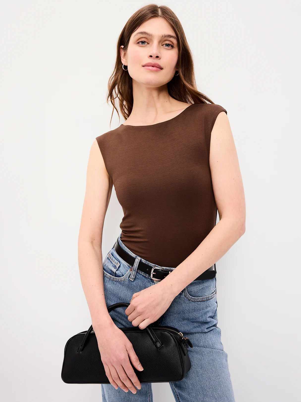 Cap-Sleeve Tie-Back Top - Peppercorn