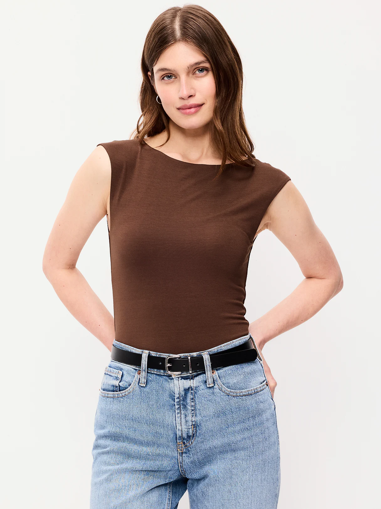 Cap-Sleeve Tie-Back Top - Peppercorn
