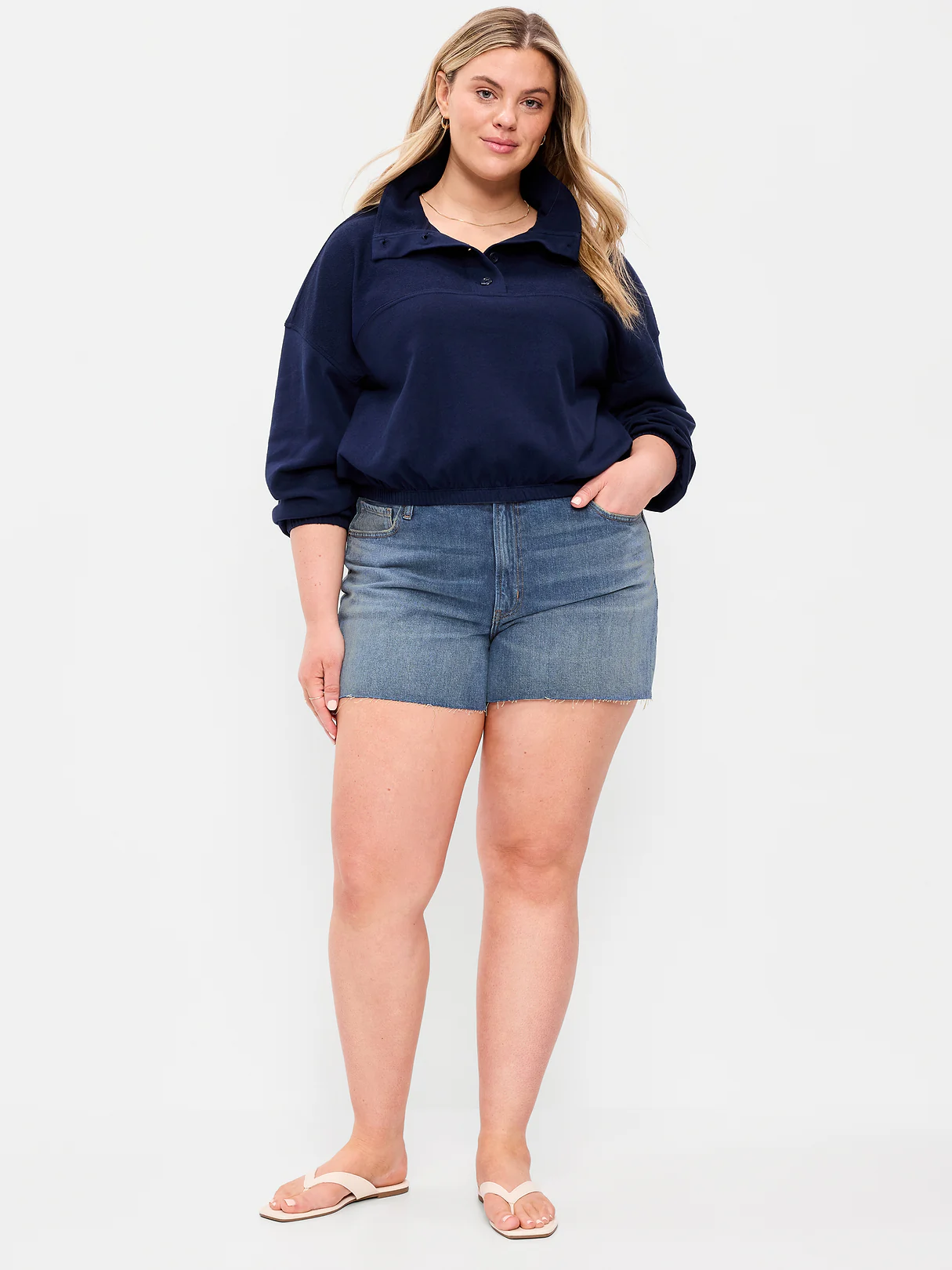High-Waisted OG Cut-Off Jean Shorts -- 4-inch inseam - Medium Wash