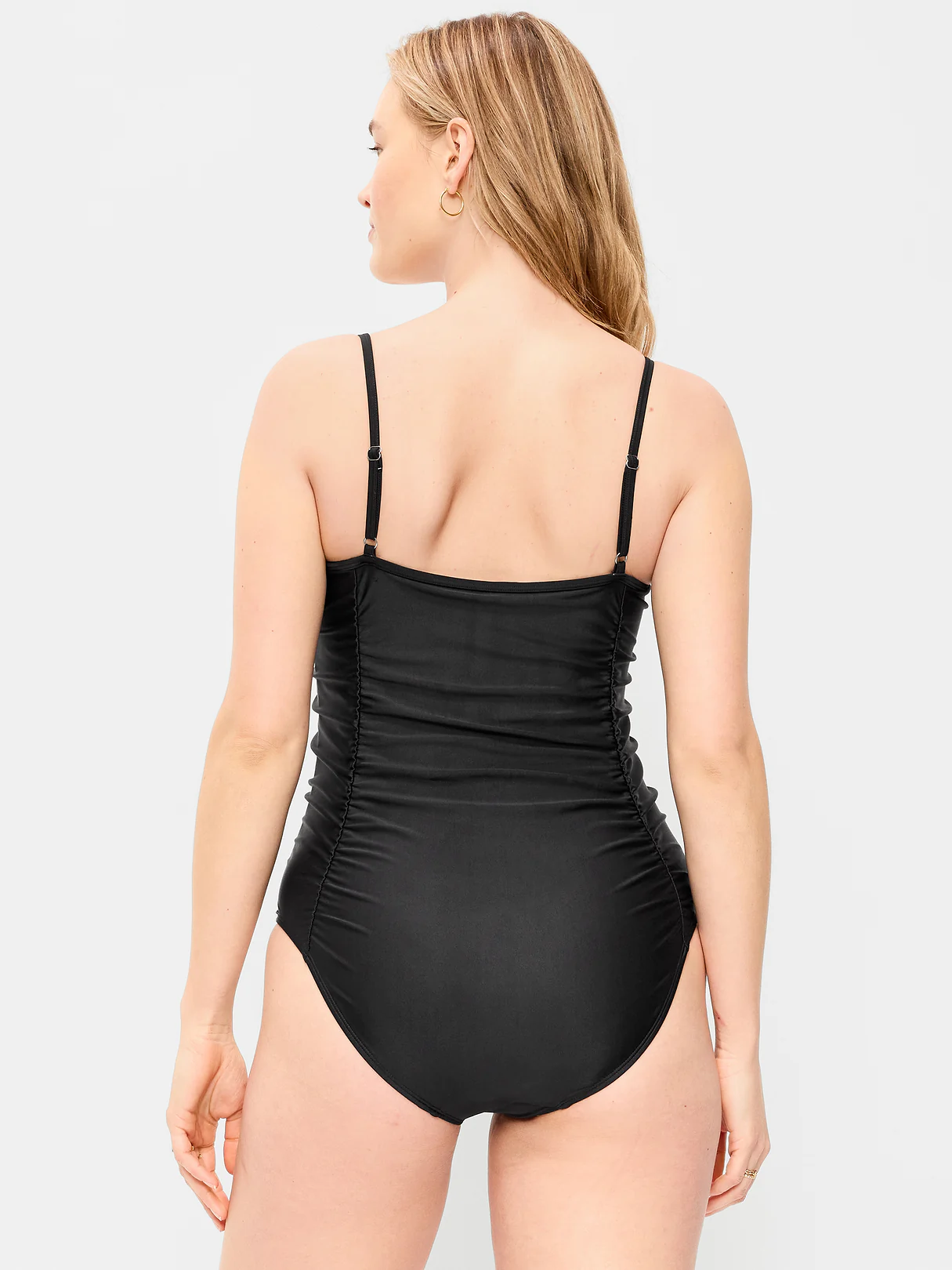 Ruched One-Piece Swimsuit - Black Jack