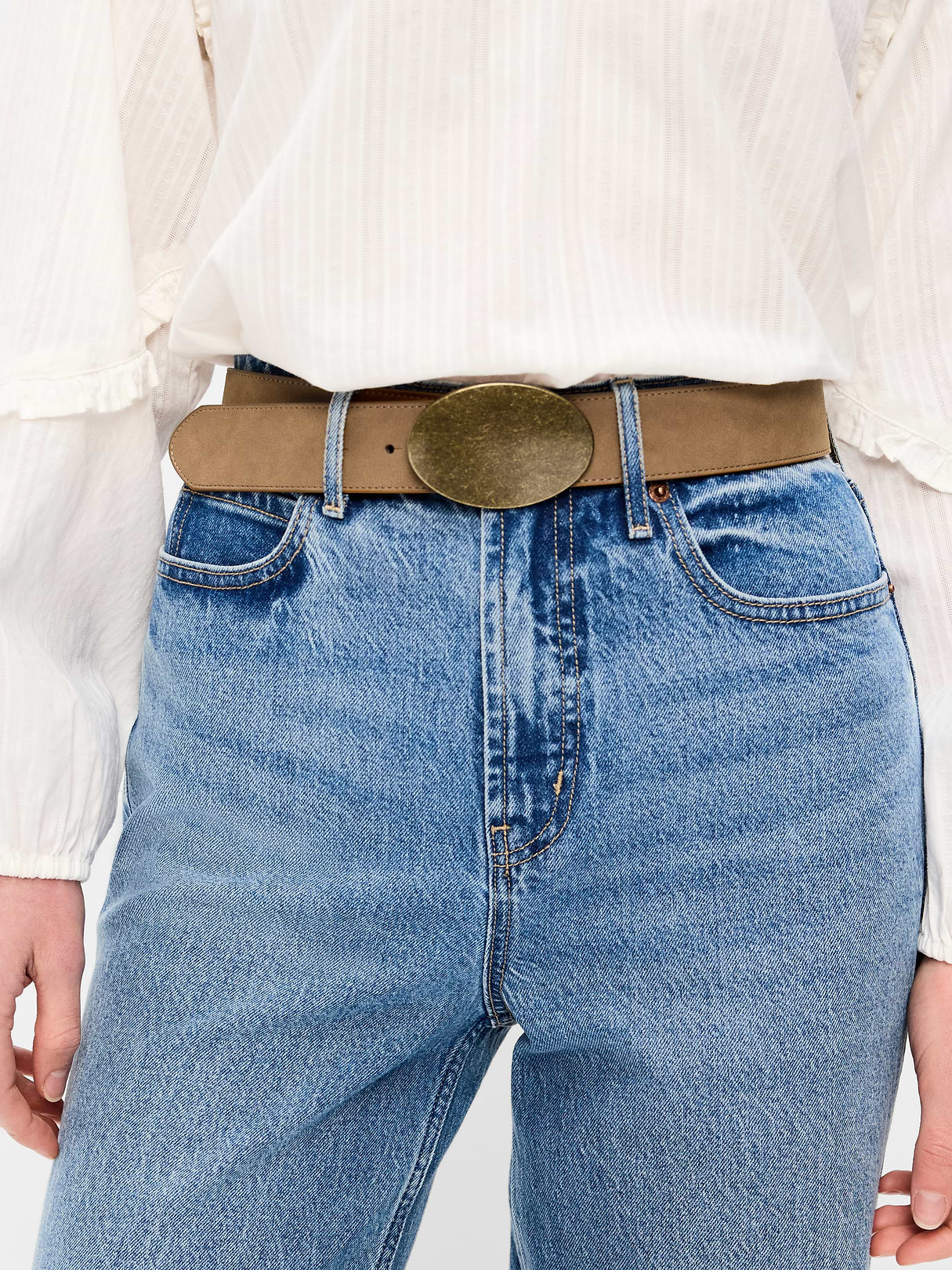 Statement Buckle Belt - Caramel