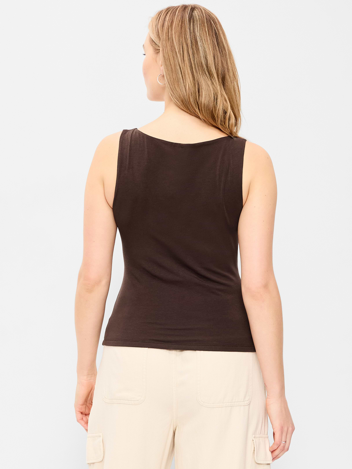 Hug Double-Layer Boatneck Top - Black Coffee