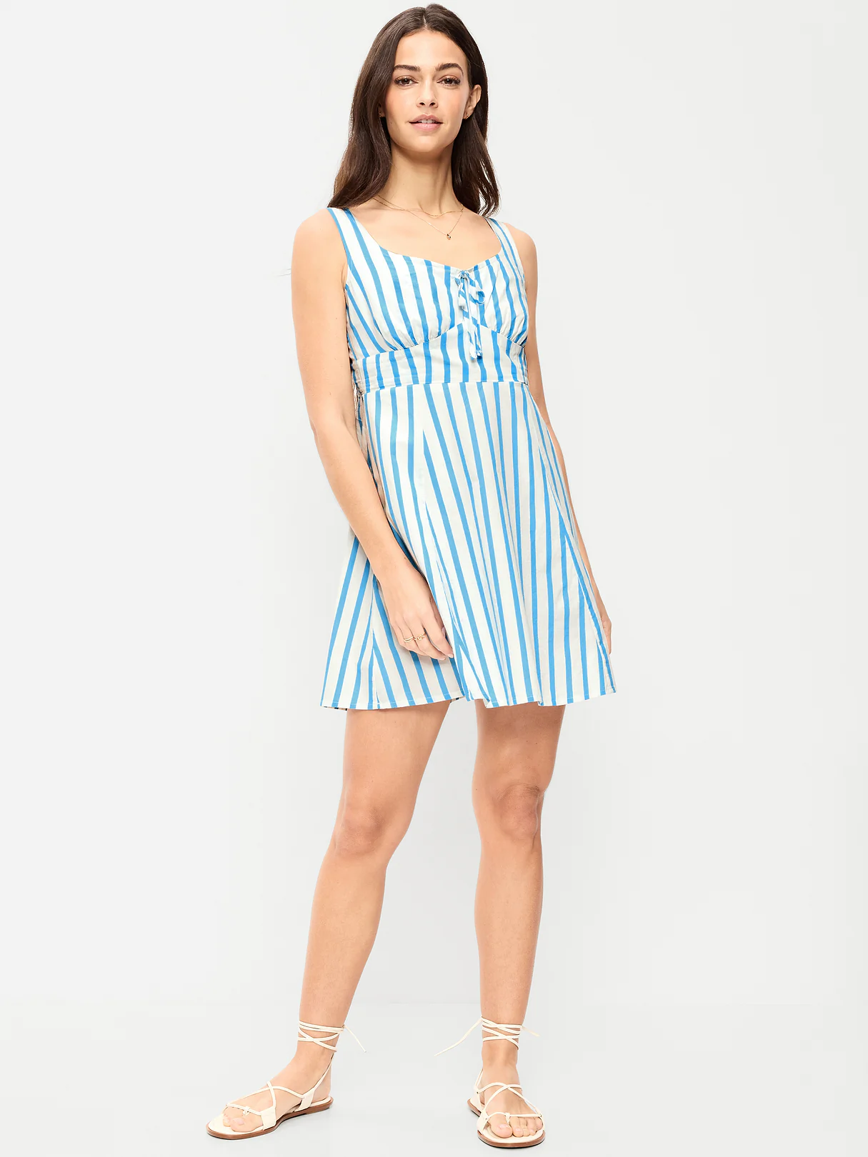 Fit & Flare Cami Mini Dress - Blue Stripe