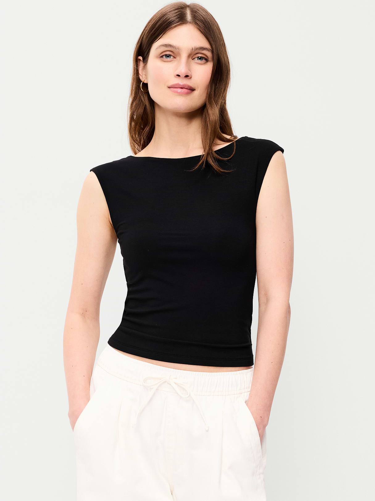 Cap-Sleeve Tie-Back Top - Black Jack