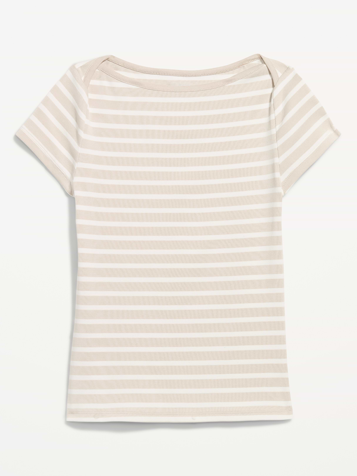 Snug Boatneck T-Shirt - Neutral Stripe