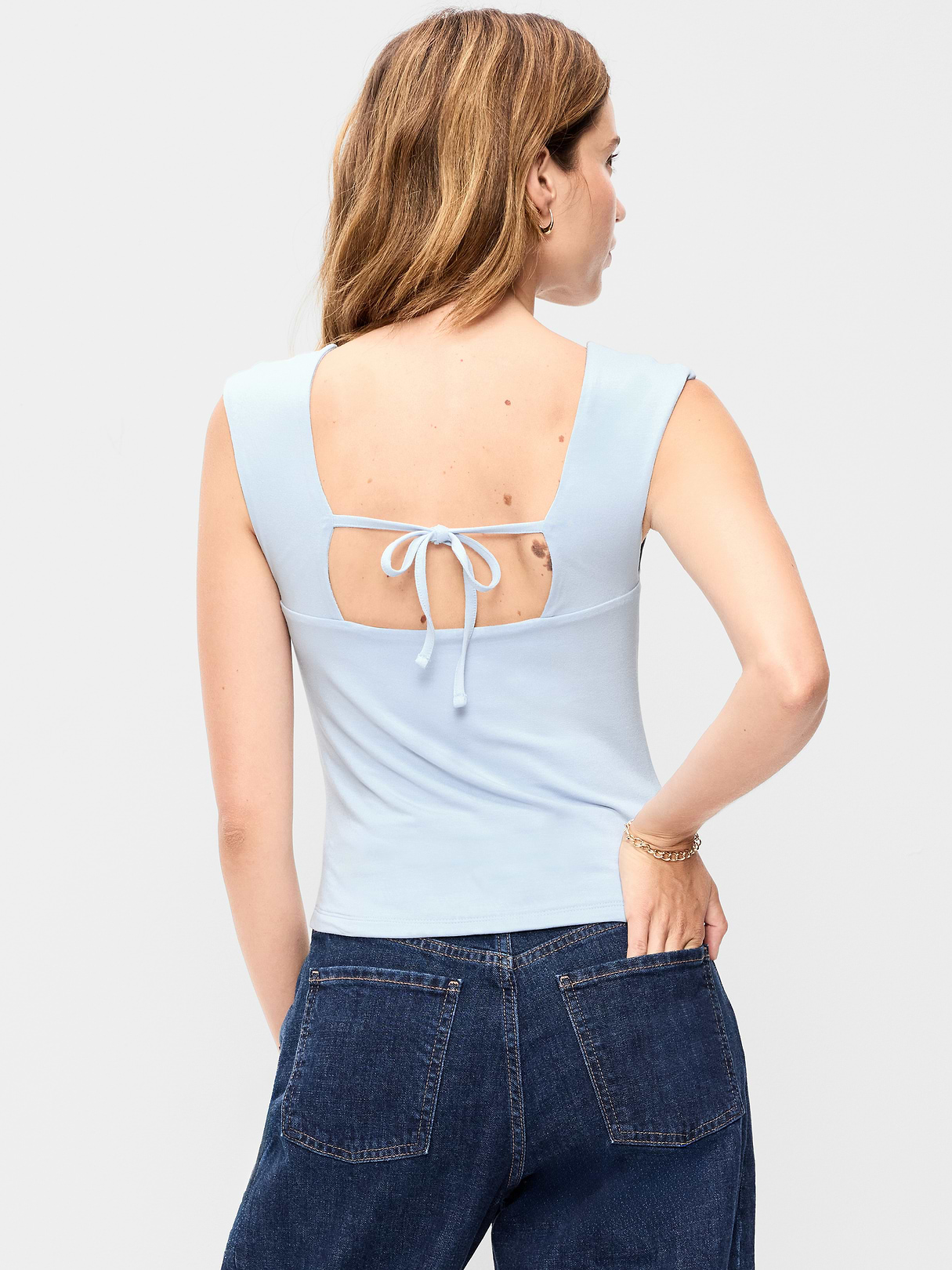 Cap-Sleeve Tie-Back Top - Sky Maintenance