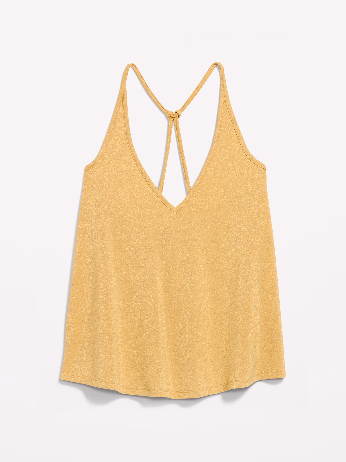 Strappy-Back Shimmer Swing Tank Top - Sandstorm