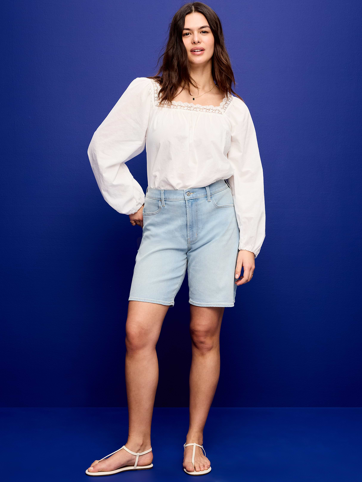 High-Waisted Wow Bermuda Jean Shorts -- 9-inch inseam - Nova
