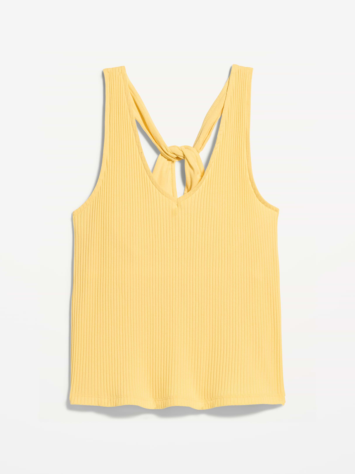 Ribbed Loop-Back Halter Top - Sunbeam