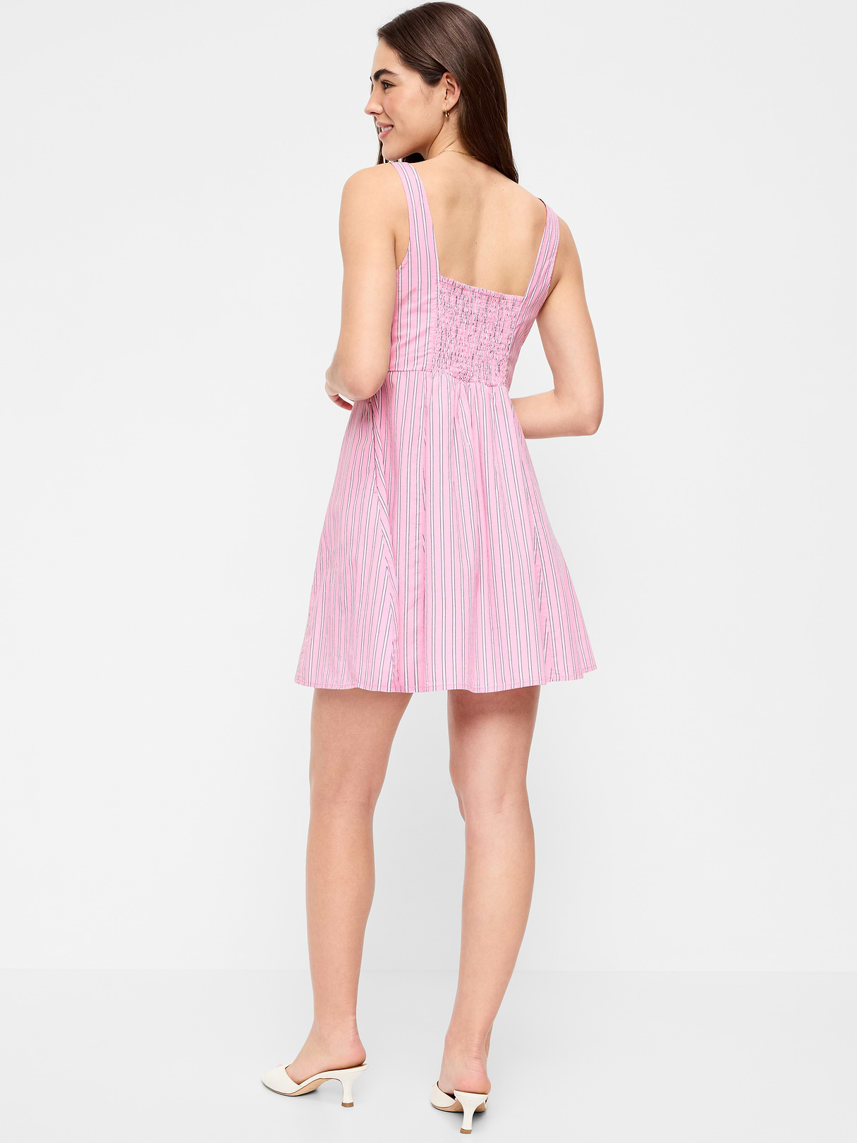 Fit & Flare Cami Mini Dress - Pink Stripe