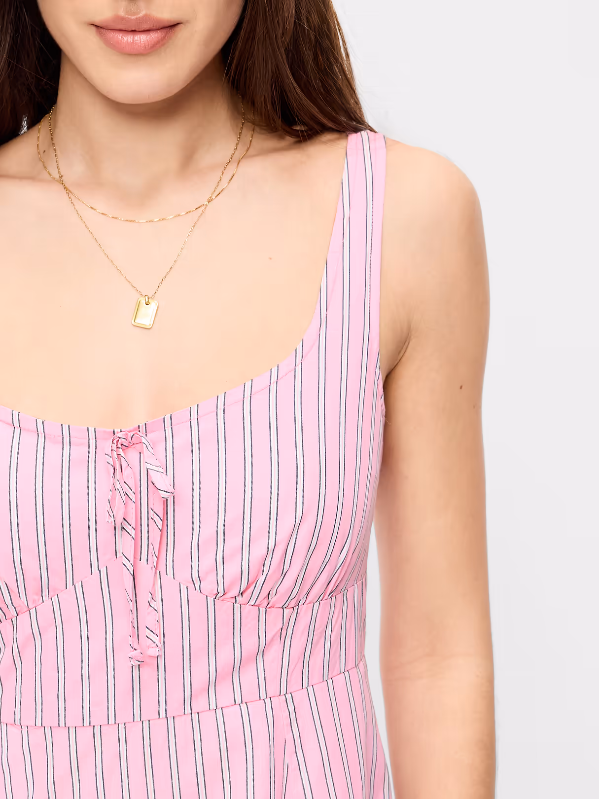Fit & Flare Cami Mini Dress - Pink Stripe