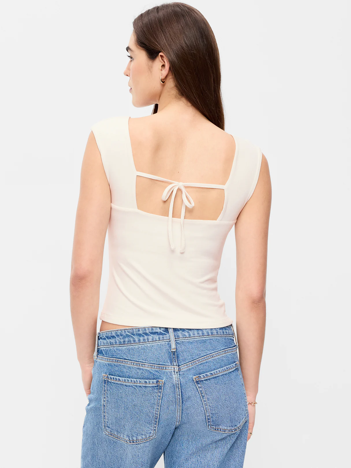 Cap-Sleeve Tie-Back Top - Sea Salt