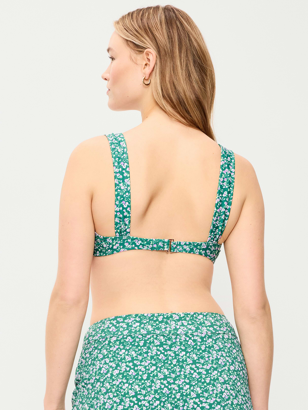 Cinched Swim Top - Green Floral