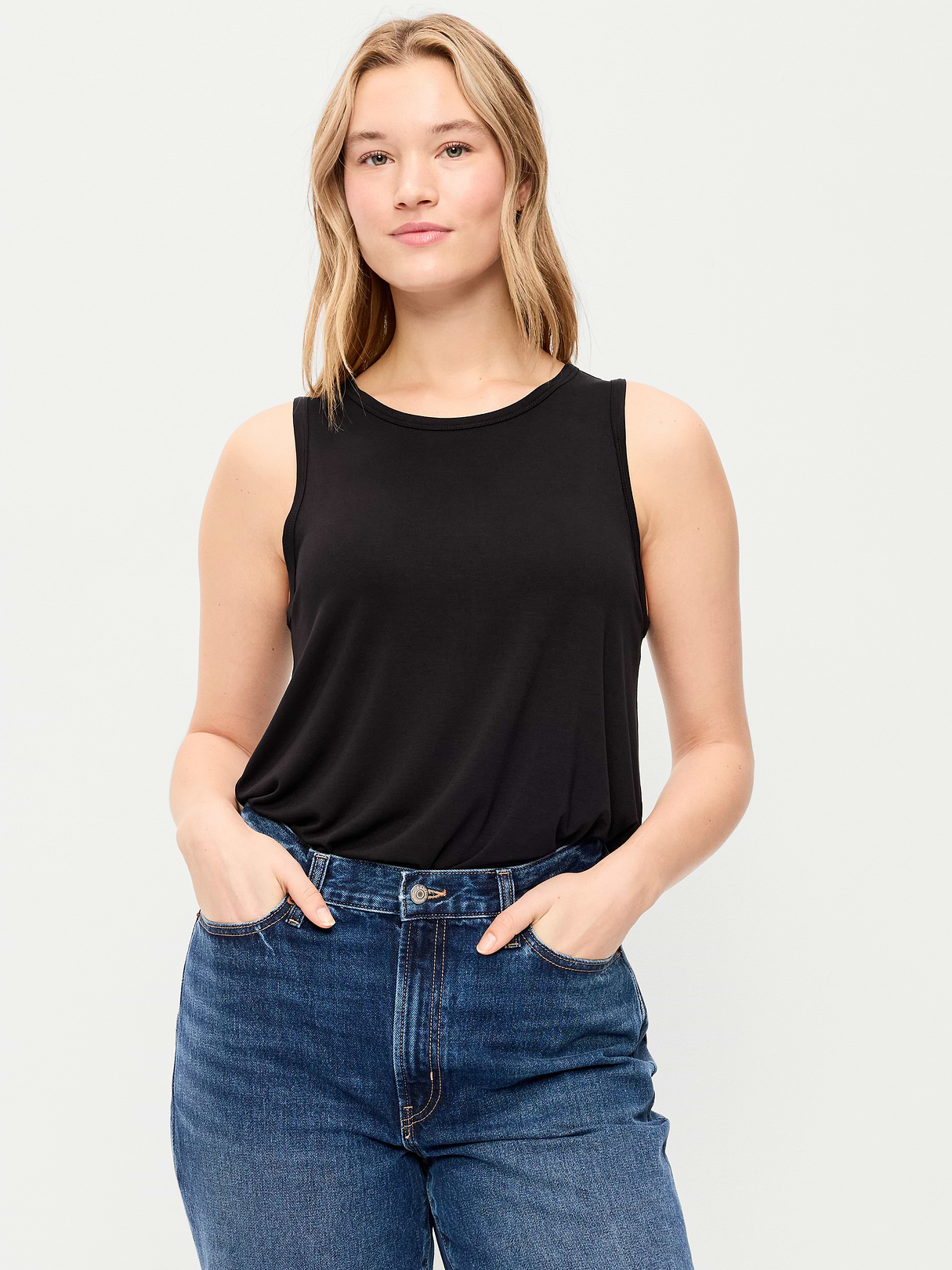 Luxe Sleeveless Top - Light Black Heather